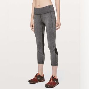 Lululemon Pace Rival Crop - Heathered Black